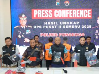 Operasi Pekat II Semeru 2025, Polres Ponorogo Amankan Tersangka Penganiayaan Bersajam