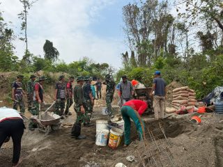Indahnya Sinergi TNI Bersama Masyarakat Bergotong - Royong Dalam Kegiatan TMMD KE-125 Kodim Jombang.