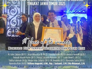 SMAN 1 Kebomas Gresik Raih Juara I Lomba Film Hakordia Jawa Timur 2025, Gubernur Khofifah Beri Apresiasi
