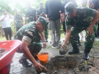 Danrem Untoro Tandai Dimulainya Pembangunan Jembatan Gantung Antar Kecamatan di Nganjuk