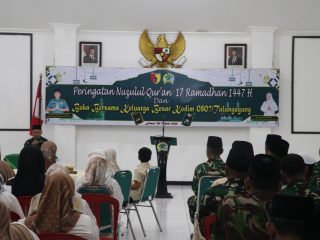 Peringati Nuzulul Qur’an, Kodim Tulungagung Perkuat Kebersamaan Prajurit