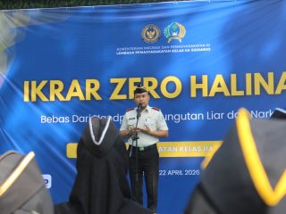 Bentuk realitas lapas IIA Sidoarjo melaksanakan Apel siaga ikrar zero halilintar.