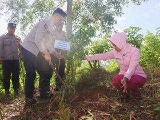 Polres Trenggalek Tanam Ratusan Pohon Beringin di Lahan Kritis Jaga Sumber Air