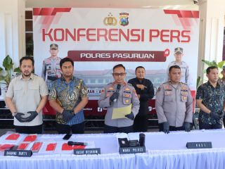 Polres Pasuruan Amankan 5 Tersangka Kasus Tambang Andesit Ilegal di Purwosari